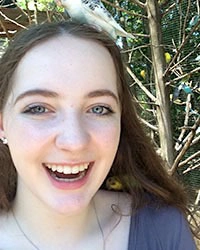 Girl After Braces Treatment Outdoors Smiling