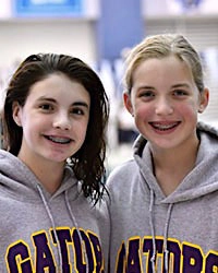 Two Girls With Braces Smiling